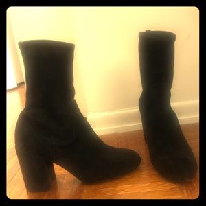 Black suede booties